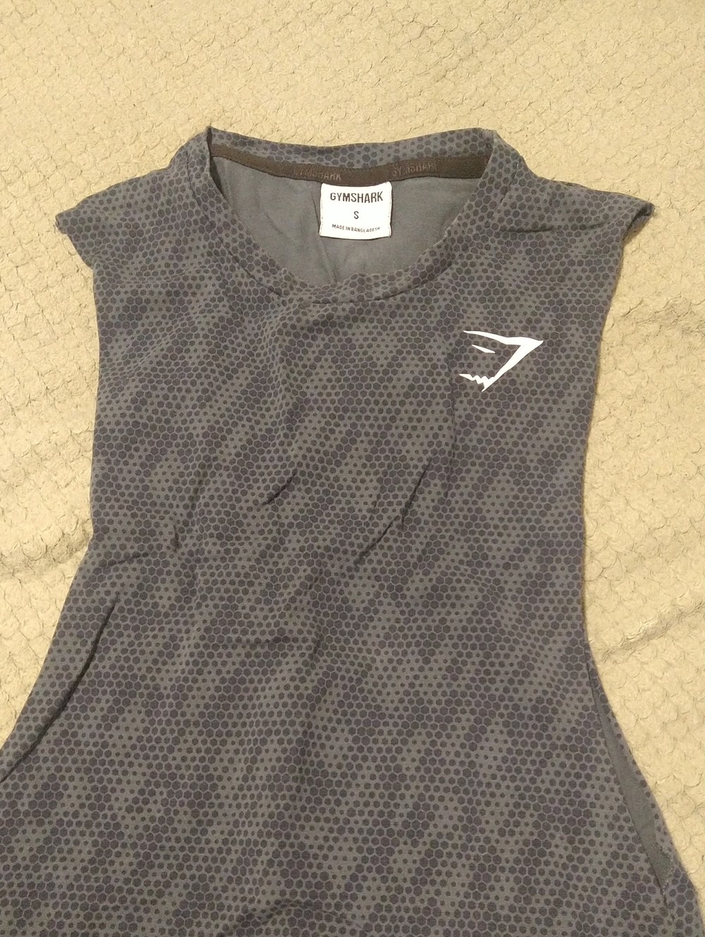 Gymshark Gray Hexagon Sleeveless Training Tank with White Logo